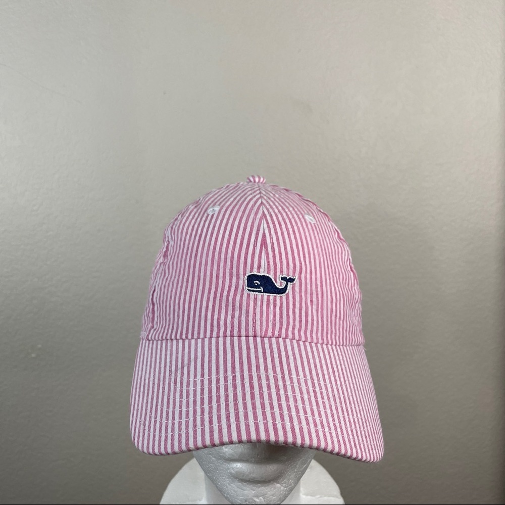 Vineyard Vines Pink Striped Whale Hat OSFM - Picture 2 of 6